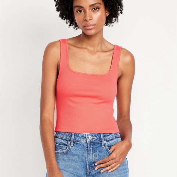 Ultra-Cropped Tank Top, Coral Tropics - Picture 3 of 3